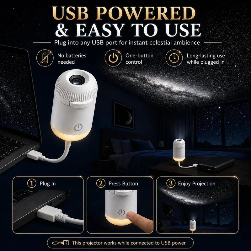 Portable Mini USB Starry Sky LED Night Light Projector