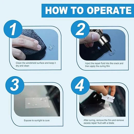 Windshield Crack Repair Kit – DIY Glass Chip & Crack Restoration Tool