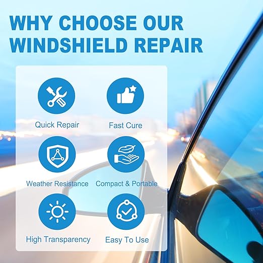 Windshield Crack Repair Kit – DIY Glass Chip & Crack Restoration Tool